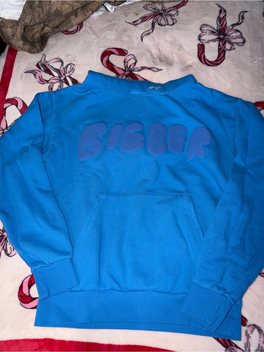 Blue Justin Bieber Graphic hoodie